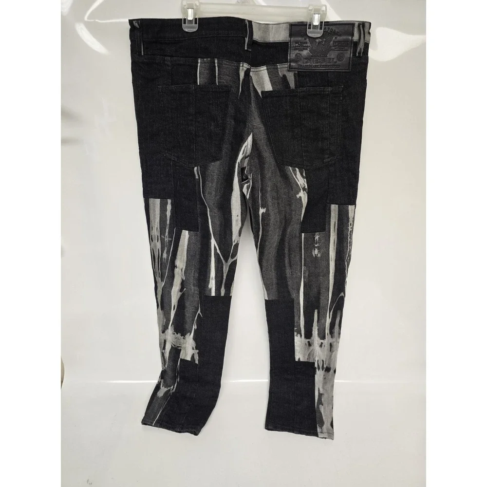 Diesel Mens D-KRAS 09B35 Slim Stretch Denim Jeans Black Grey Y2K Hip Hop Size 38